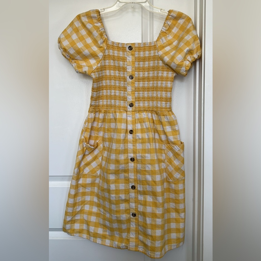 Yellow Checkered Juniors Dress